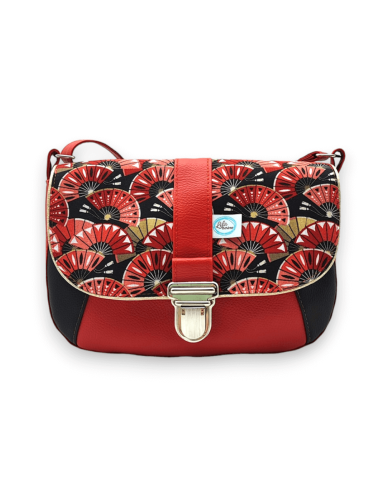 Petit sac à main rouge-motifs japonais-Petit sac original-Lila Bohème